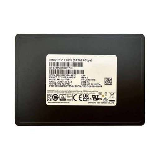 MZ-7L37T600 Samsung PM893 7.68TB SATA TLC 2.5″ Solid State Drive